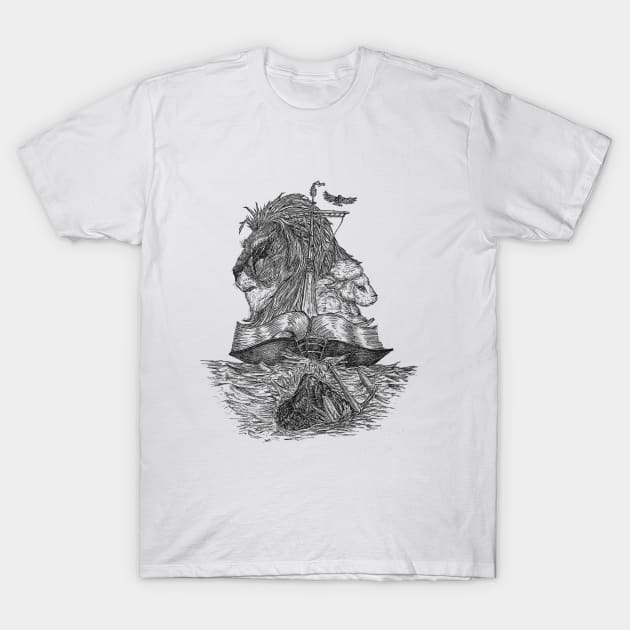 Lion and Lamb T-Shirt by k33nArt